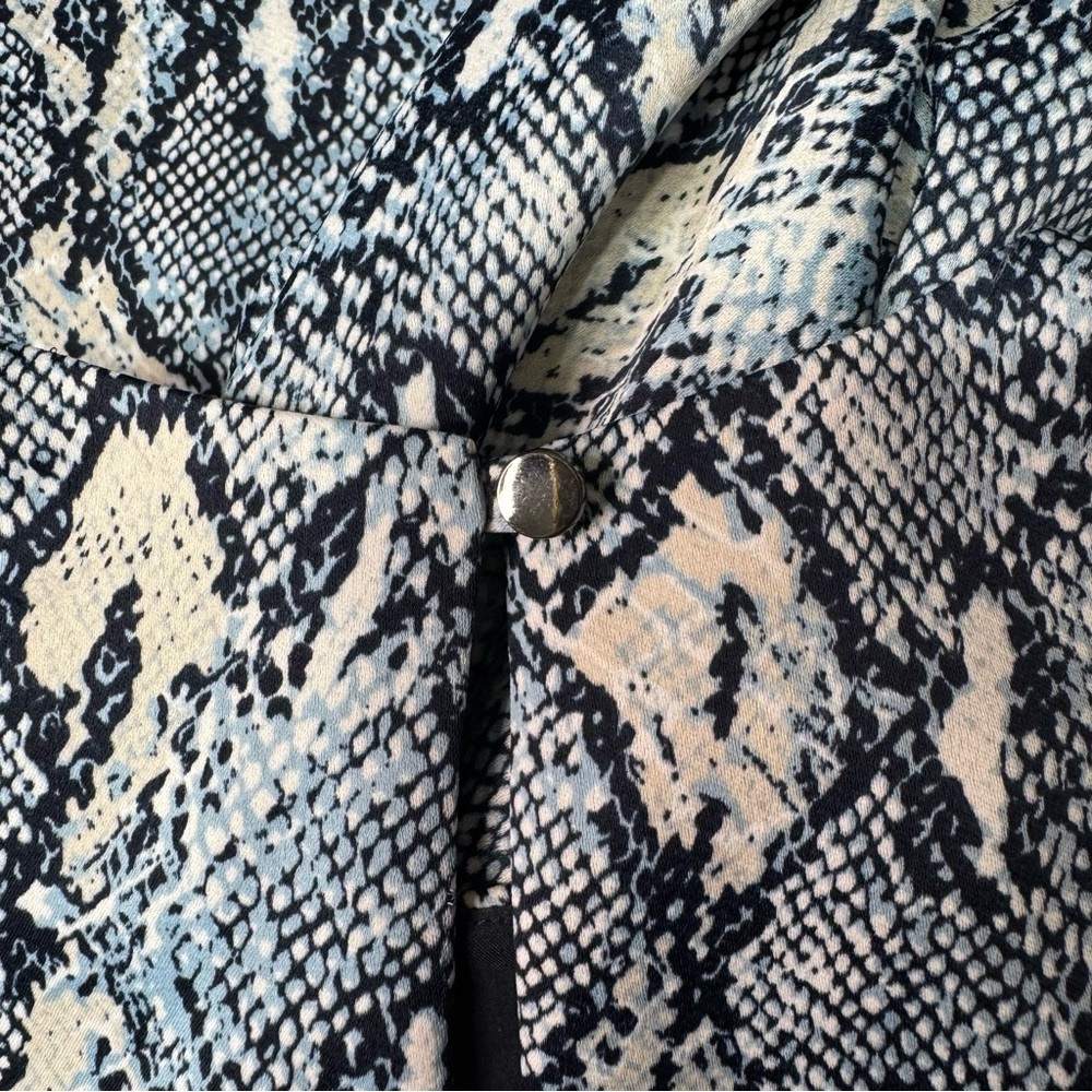 NWT Banana Republic Blue Snake-Print Fit & Flare Handkerchief Hem Dress Pockets - Picture 13 of 14